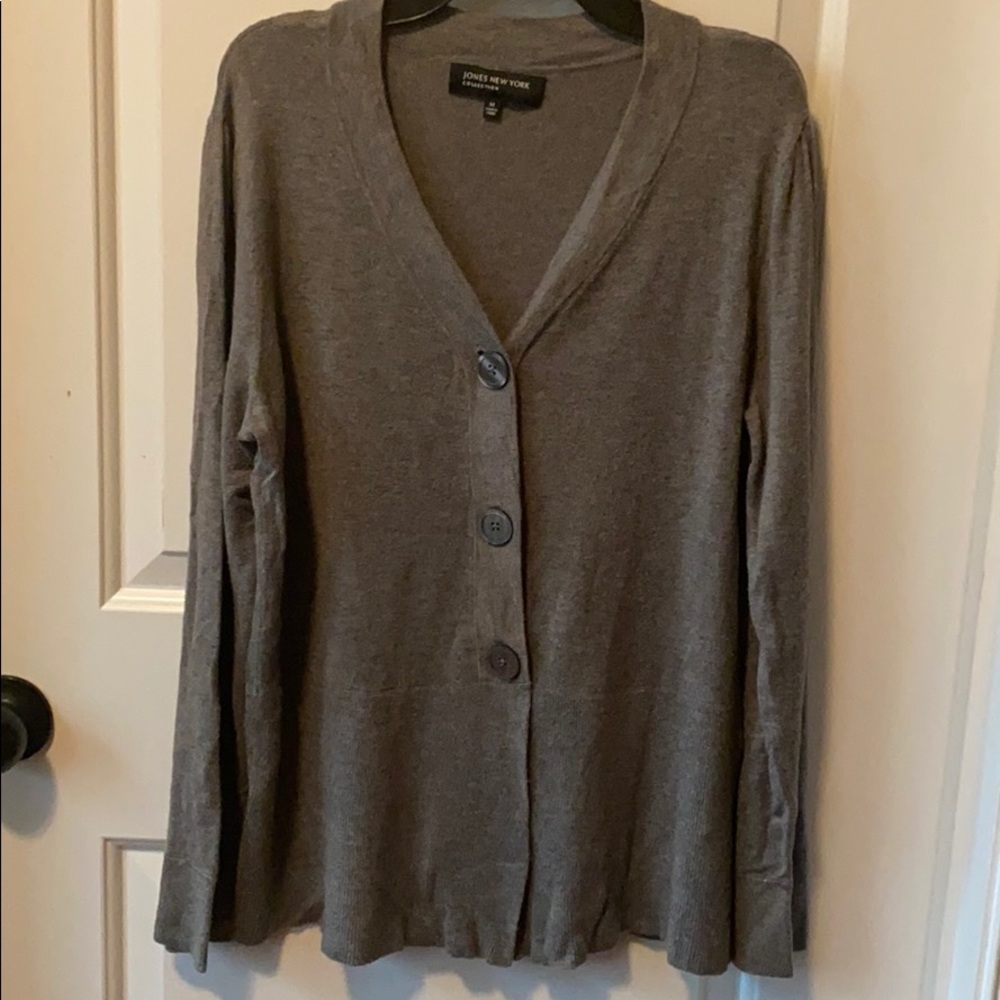 Jones New York Collection Grey Cardigan